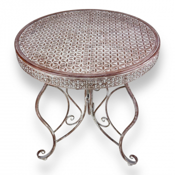 Preview: Gartentisch Bilbao Ø 70 cm – Landhaus Metalltisch für Balkon & Garten